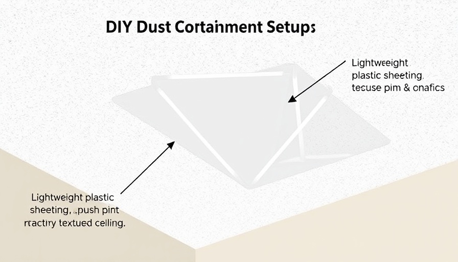 Illustration of innovative dust containment solutions with plastic sheeting.