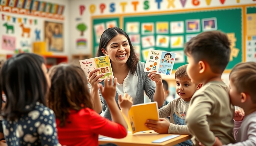 Teacher and children participating in early childhood mental health program.
