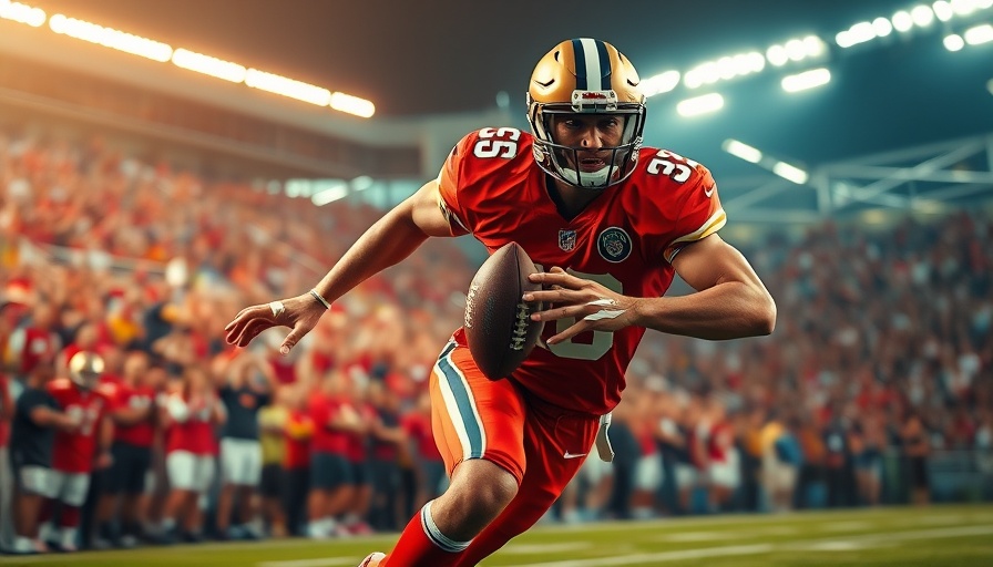 Orange County football player in action during Top 25 game