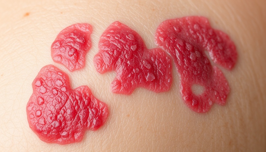 Close-up view of shingles rash demonstrating vaccine effectiveness.