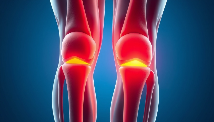 3D illustration of inflamed knee joints, SGLT2 inhibitors autoimmune disease risk.