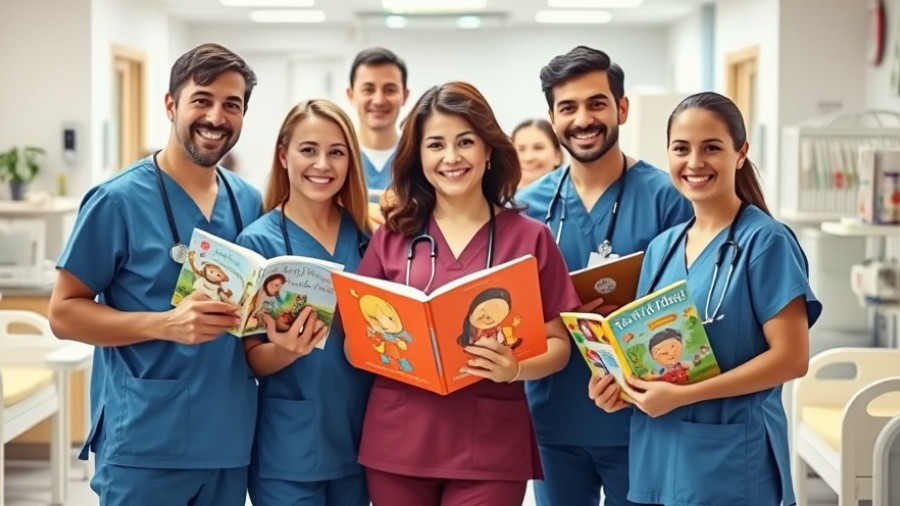 Hospital staff supporting Babies With Books Read-a-Thon benefits event.
