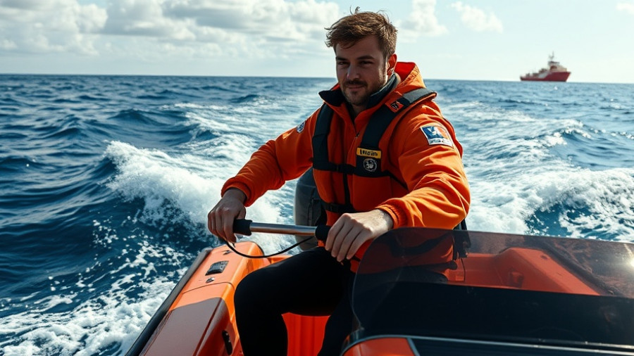 Marine Safety at the Pacific Air Show: Lifeguard on rescue watercraft.