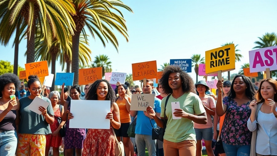 Diverse crowd at No Kings Day protests holding various signs.