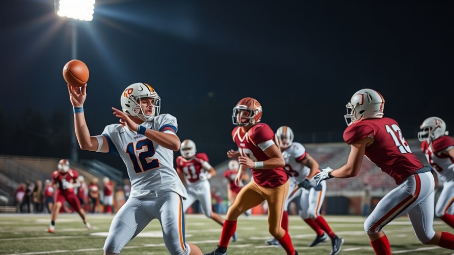 Orange County football rankings action scene during a high school game.