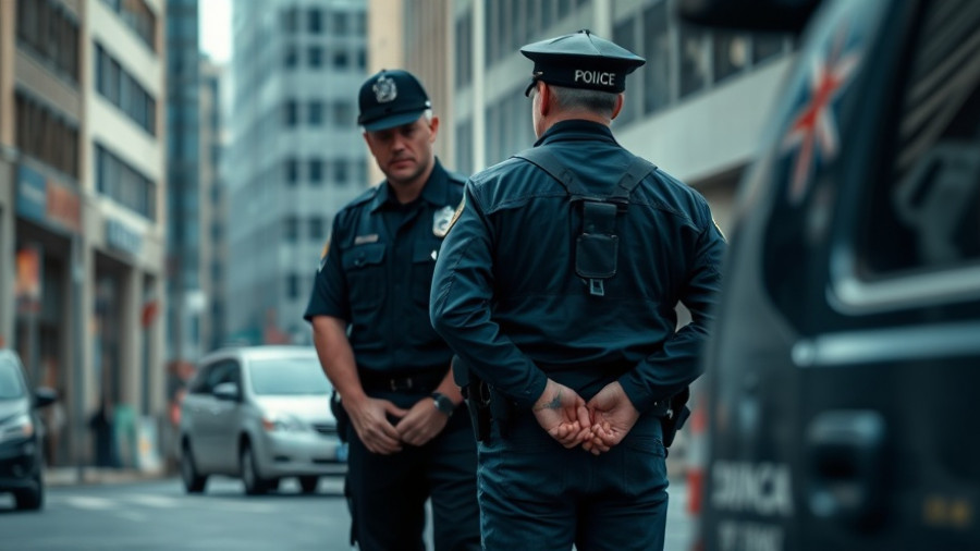 Long Beach Police officer detaining a suspect in urban area.