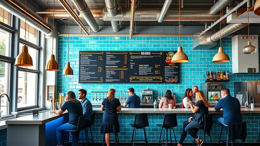 Wine Country cuisine at a lively brewery taproom with patrons