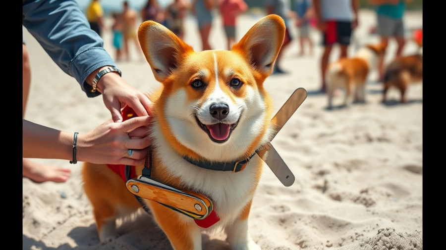 So Cal Corgi Beach Day: Corgi in creative costume.
