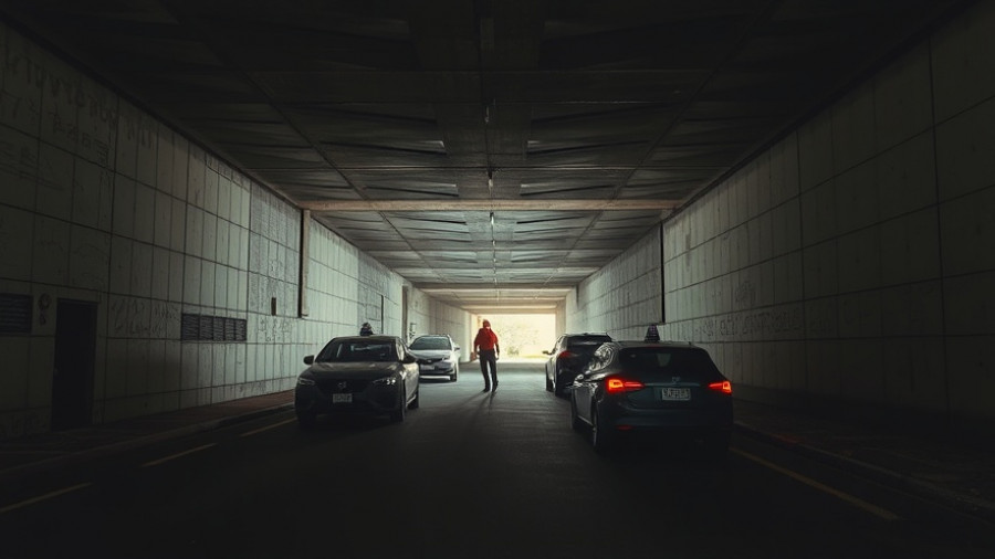 Urban underpass scene with police presence in Long Beach.