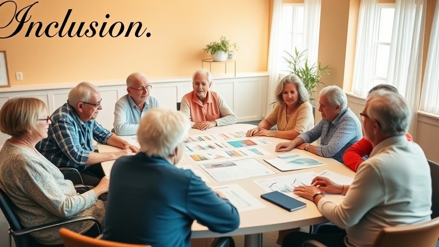 Diverse older adults and individuals with disabilities discussing inclusion and advocacy.