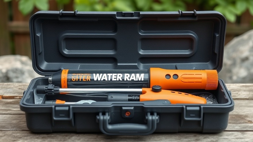 Kinetic water ram in case, an eco-friendly shock wave drain cleaner.
