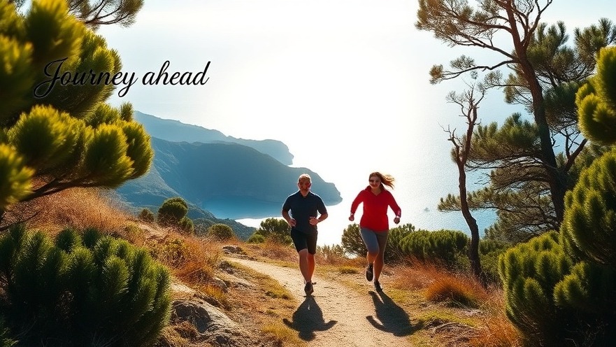 A vibrant family running the rugged trails of Catalina Island, showcasing the local running community.