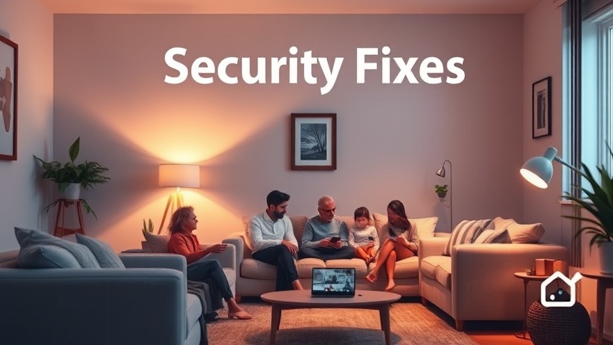 Cozy family living room showcasing smart home security devices in warm light.