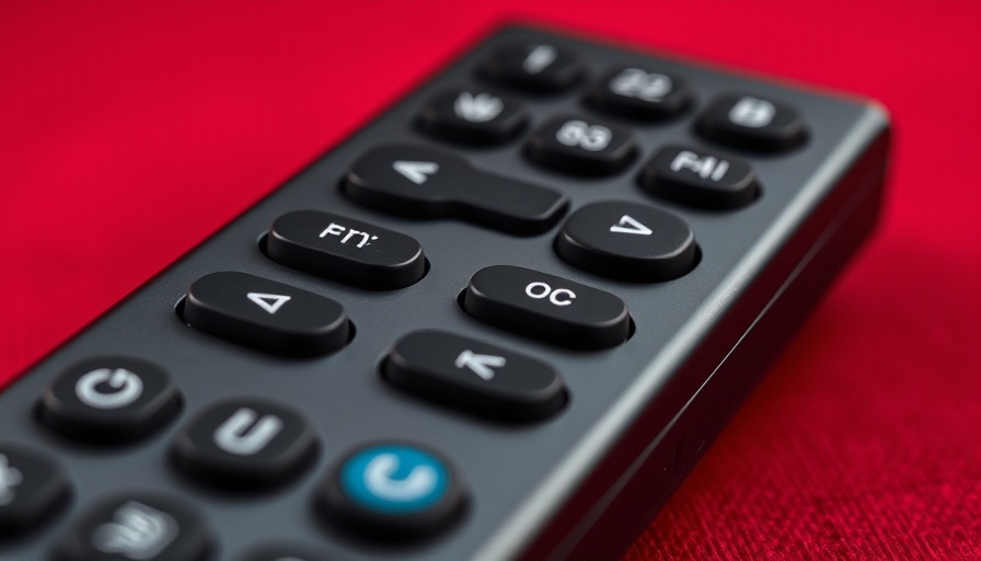 Sleek SwitchBot Universal Remote on red fabric background.