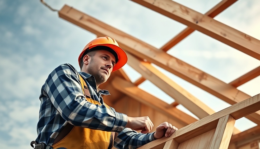 Construction worker building a home exterior roof with precision.