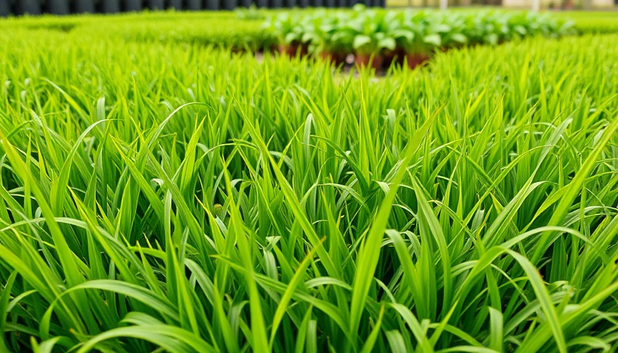 Healthy garden scene with vibrant plants and grass.