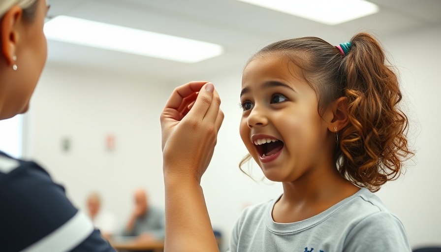 Girl measured for Laguna Beach Pageant, happy moment in community room.