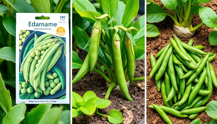 Growing edamame seed to harvest guide, vibrant garden images.