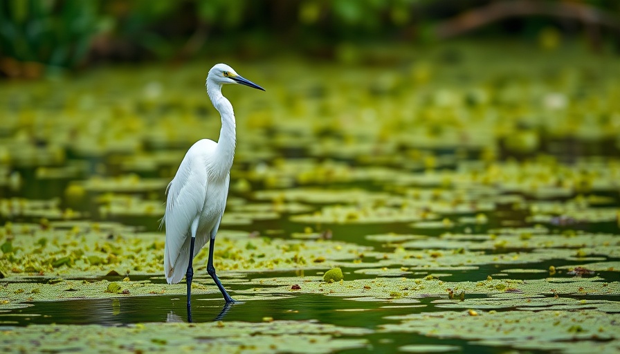 Randall Reserve egret in vibrant natural habitat.