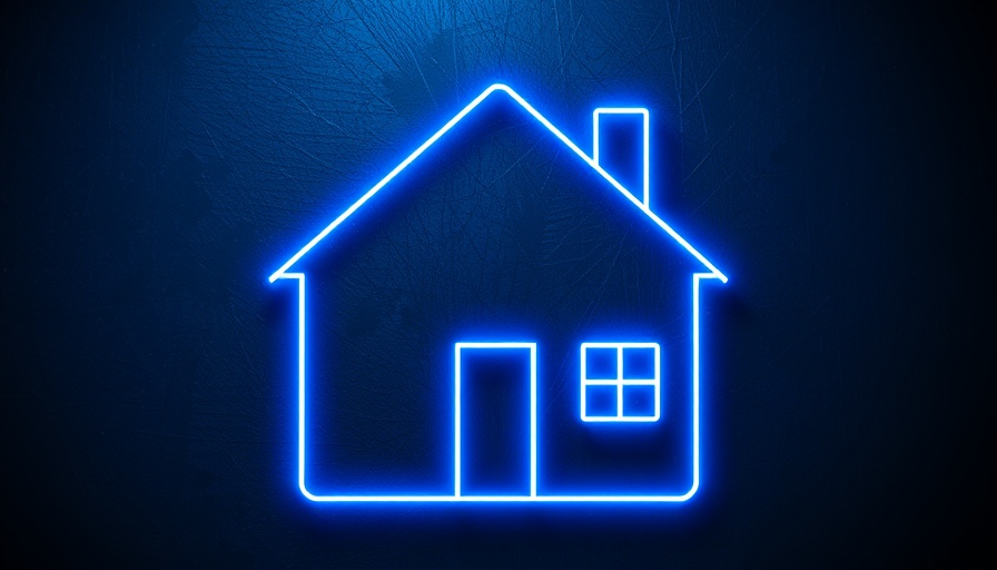 Neon outline of house with text on solid wall insulation.