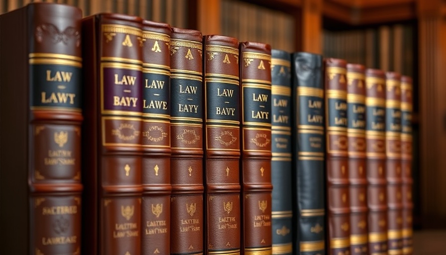 Leather-bound law books in a library for construction laws 2025.