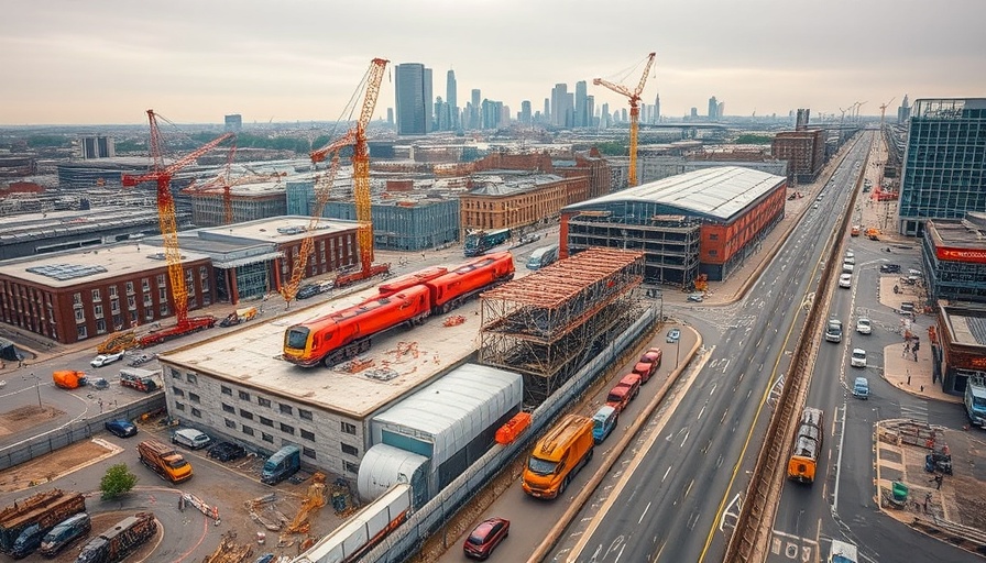 Aerial view of HS2 Curzon Street Station construction site with machinery.