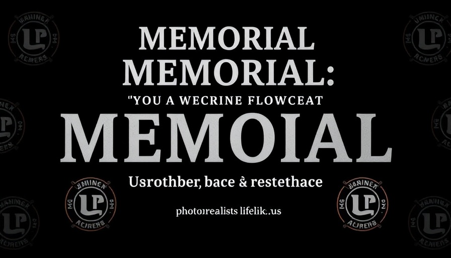 Somber memorial text display with dark background.
