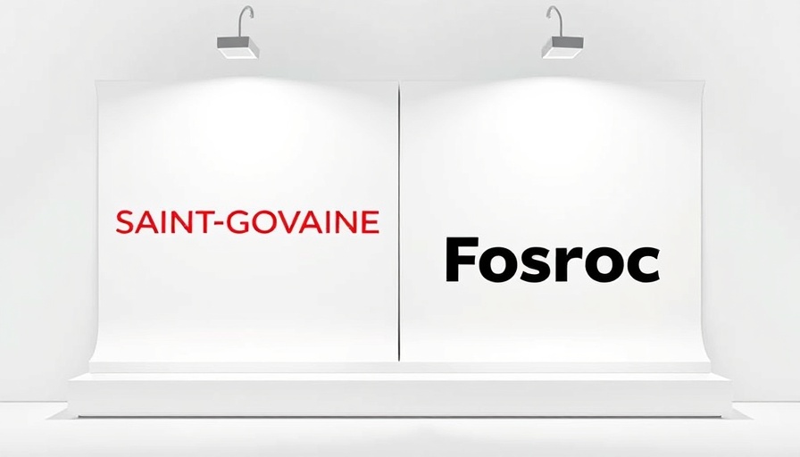 Saint-Gobain Fosroc acquisition logos side by side, white background.