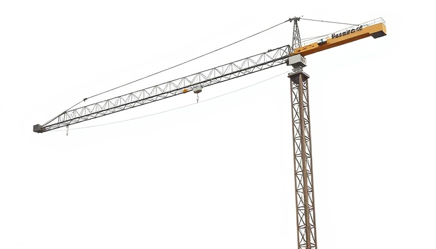 Modern electric city crane on a white background.