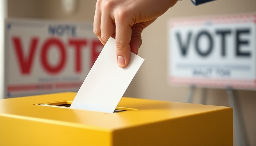 Ballot being dropped in yellow box during California 36th State Senate District special election.