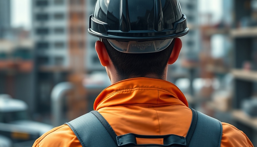 Construction worker with Keltbray helmet in orange jacket.