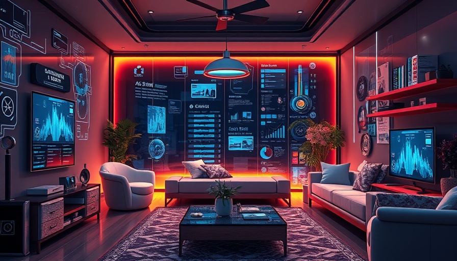 Smart Home Innovations 2025 illustration showing futuristic tech.