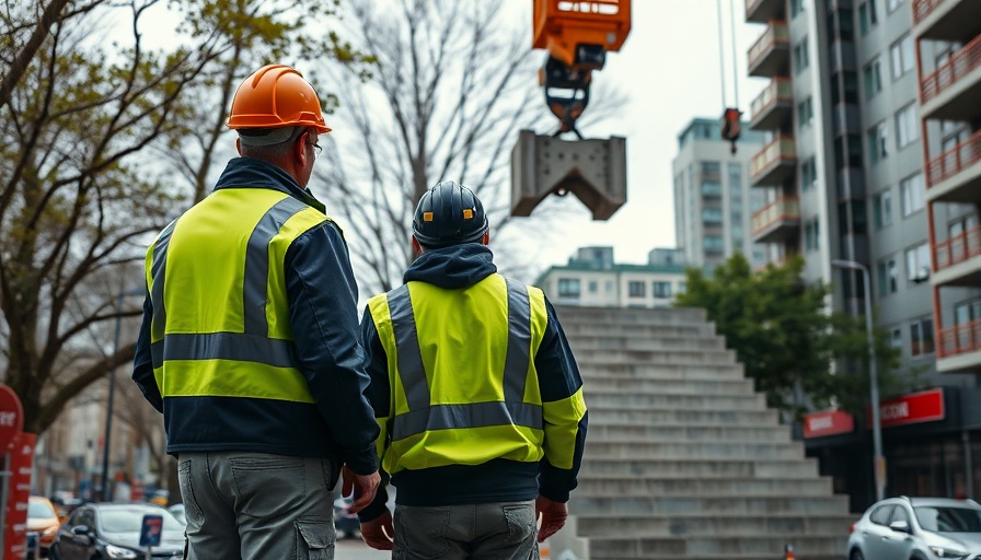 Acheson Construction workers on site managing crane operations.