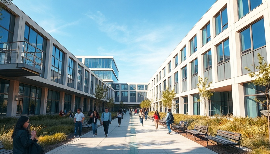 National Western Center Legacy Building in an urban setting.