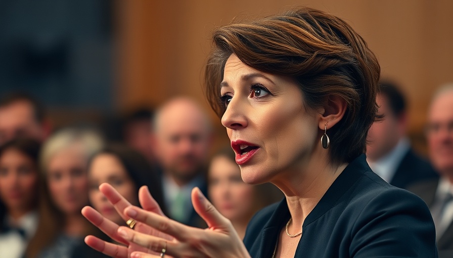 Woman discussing DOL apprenticeship plans at an event, engagingly speaking.