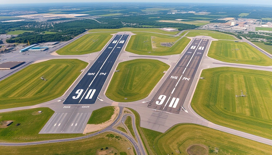 Gatwick Airport runways with main and northern runway labels.