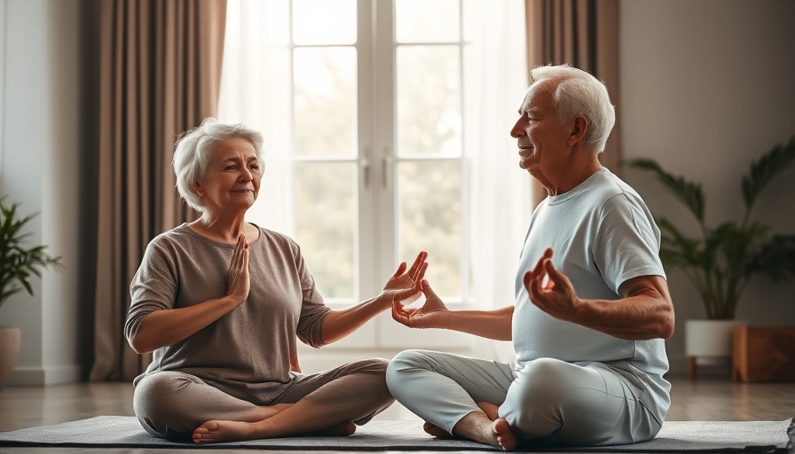 Elderly couple meditating indoors, showcasing Benefits of Joining a Yoga Community.