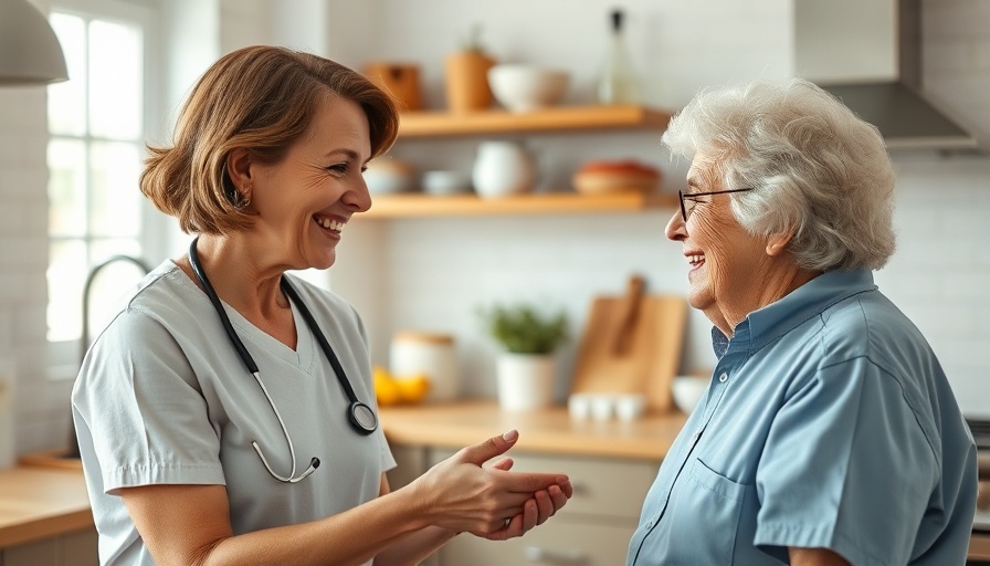 Healthcare worker happily engaging with elderly, highlighting employee satisfaction in healthcare industry.