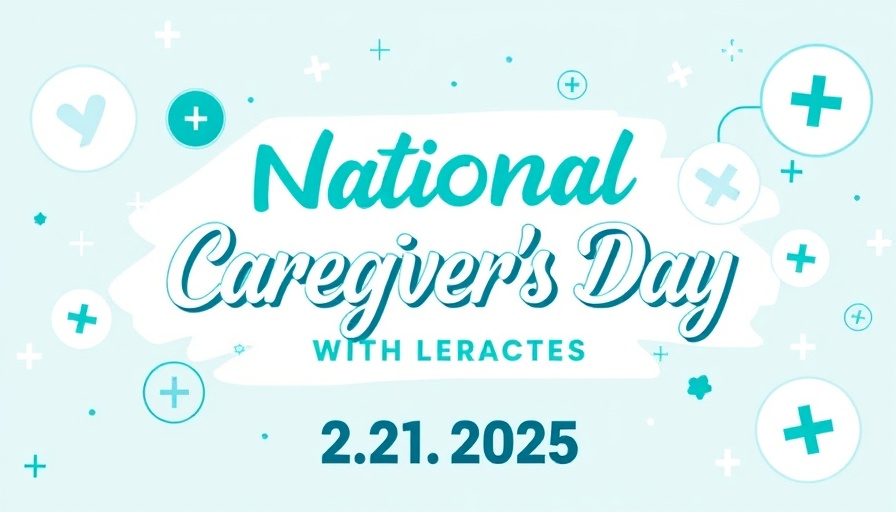 National Caregiver's Day Celebration graphic with bubbles.