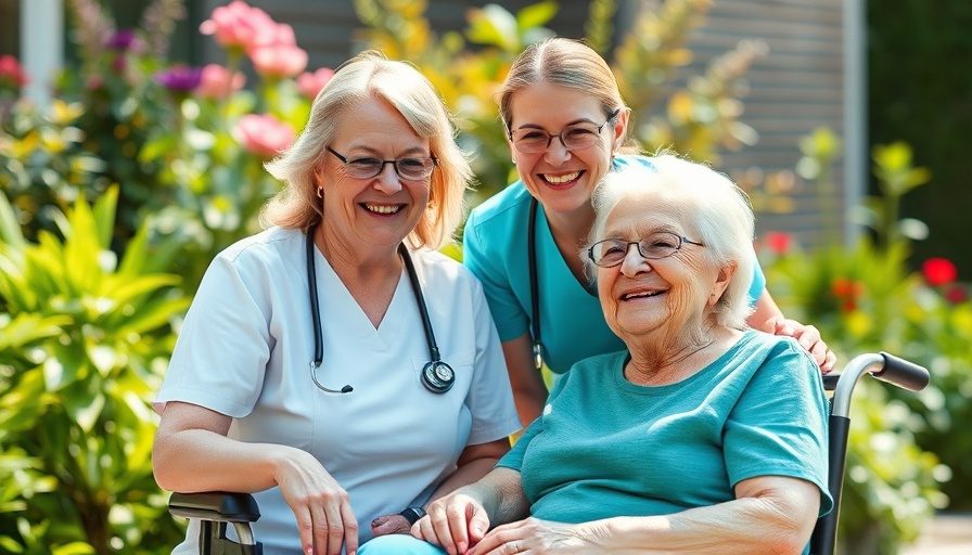Warm interaction between nurse and senior, showcasing care and support.