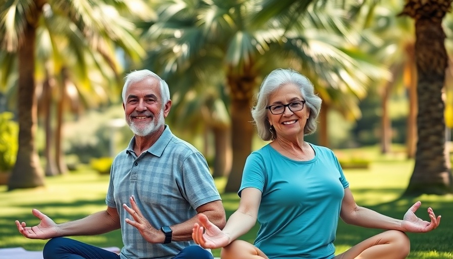 Older couple practicing yoga for New Year’s Resolutions for Senior Well-Being.