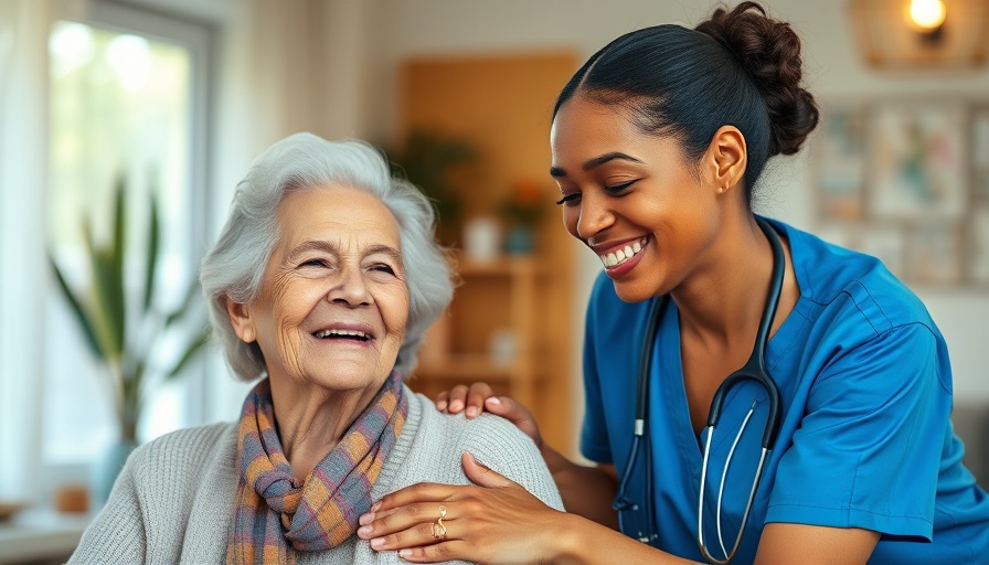 Caregiver assisting senior woman on National Caregiver Appreciation Day.