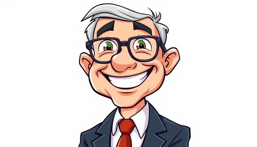 Illustration of a smiling man in a suit, related to tax change implications for senior living.