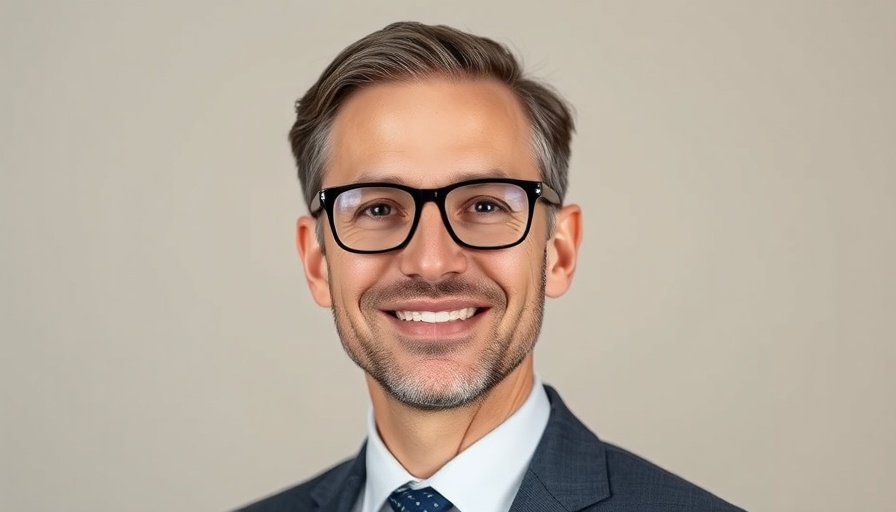 Professional man in glasses smiling in neutral setting, related to senior living trends.