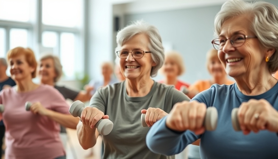 Senior women exercising in wellness program for senior fitness.