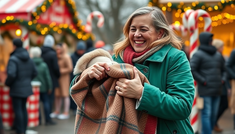 St. Paul’s Motor Mingle Donation Event: woman giving blanket to child.