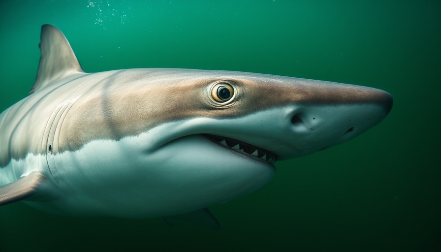 Great white shark underwater in Huntington Beach sighting.