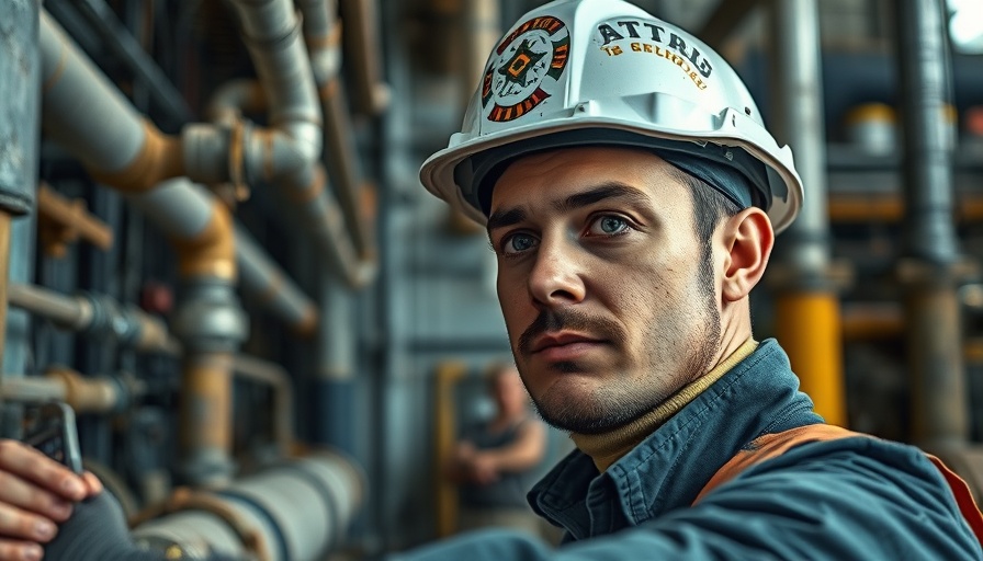 Shawn Ziegler plumbing supervisor examining pipes in industrial setting
