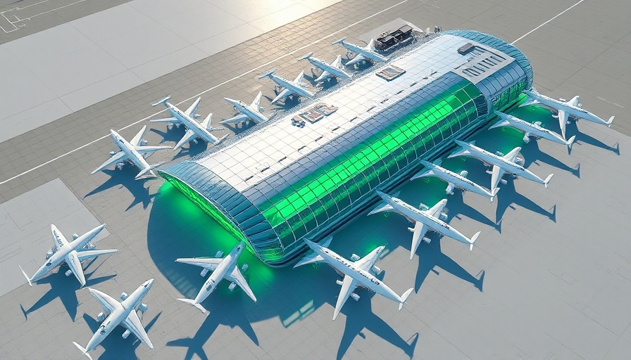3D model of Gatwick Airport Pier 6 extension with planes.