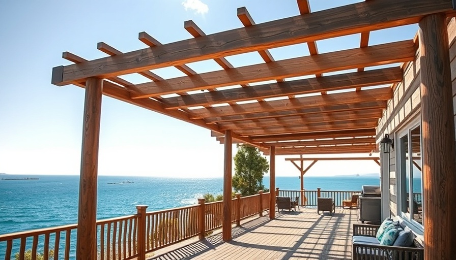 Wooden pergola on deck with ocean view, Sugi vs. Western Red Cedar.